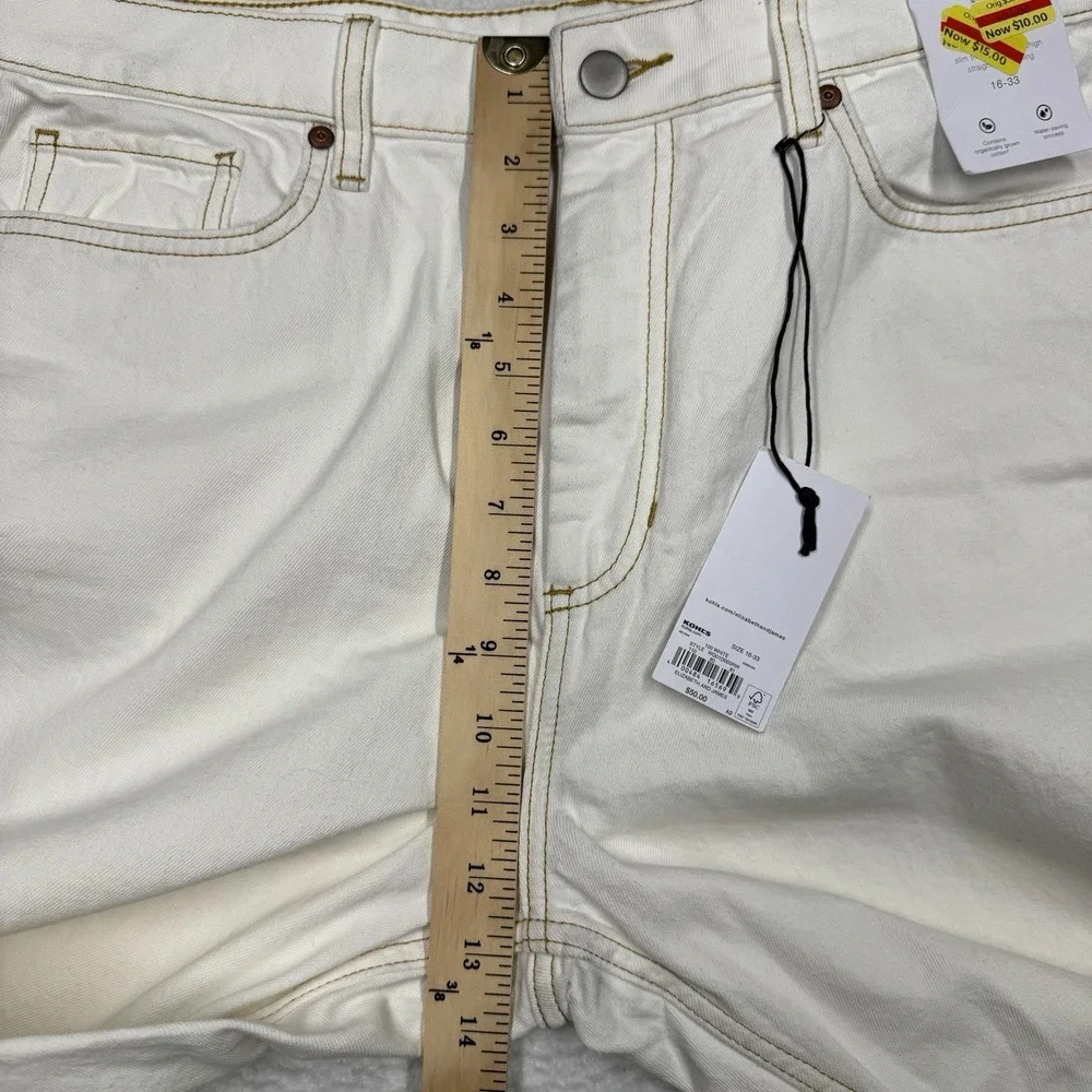 Elizabeth and James High‎ Rise Vintage Straight White Denim Pants Women's 16